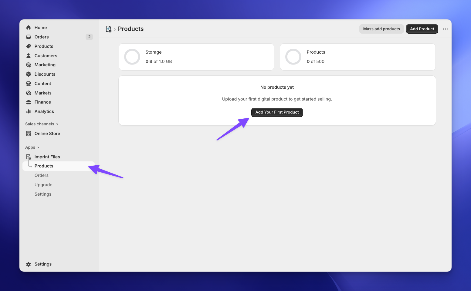 Import product to Imprint